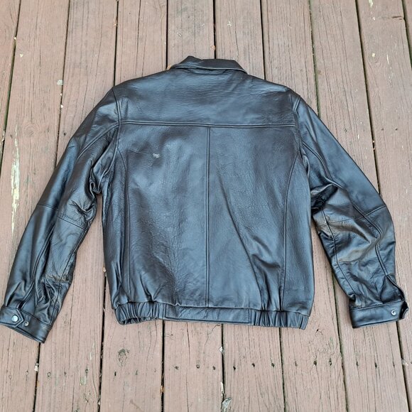 %Vintage Excelled Bomber Jacket Men Chocolate Brown Leather Size Large - Picture 3 of 8